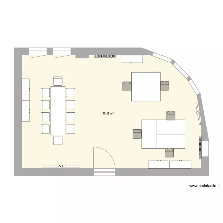 Plan bureau 2. Plan de 1 Pièce et 60 m² Plan bureau 2. Plan de 1 Pièce et 60 m²