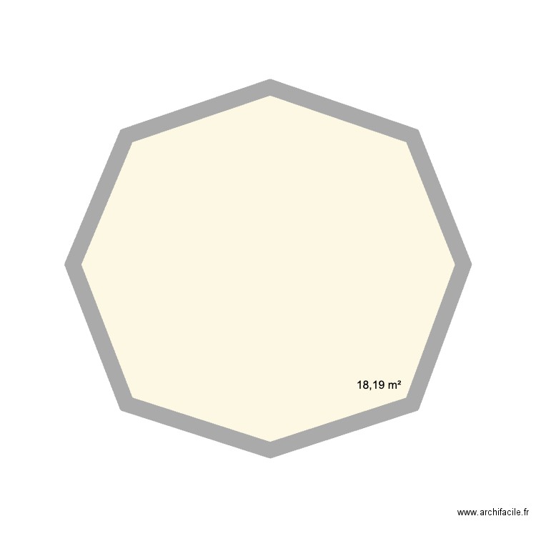 STudio Rond. Plan de 1 pièce et 18 m2