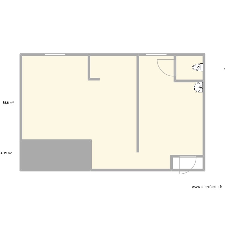 Morgines. Plan de 4 pièces et 45 m2