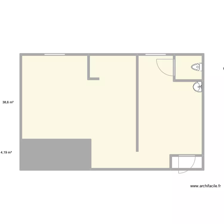 Morgines. Plan de 4 pièces et 45 m²