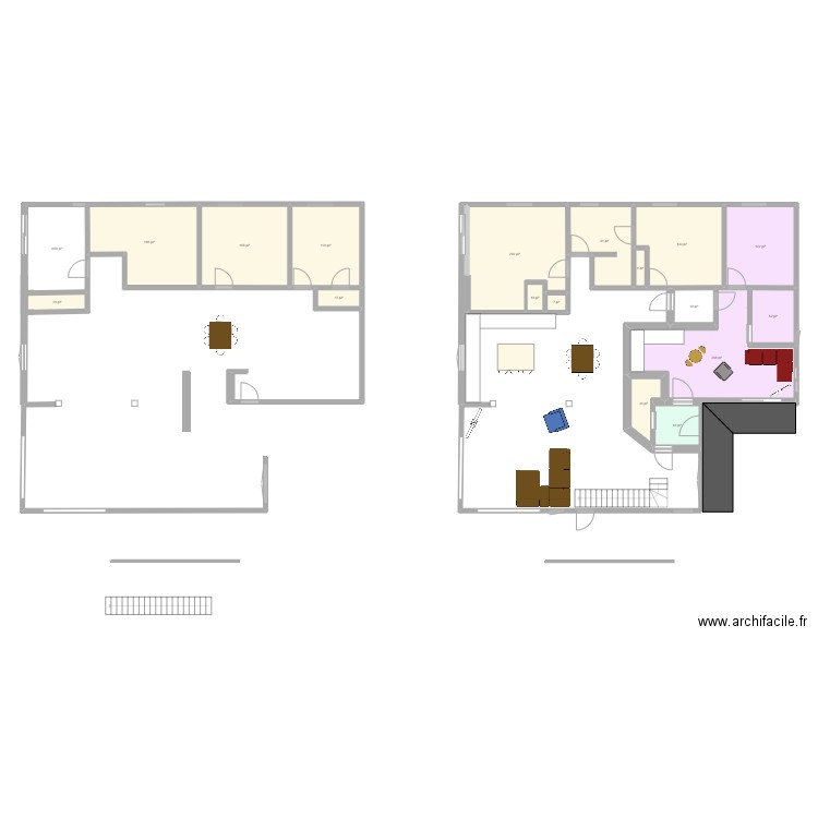 Plan 1111. Plan de 18 pièces et 145 m2