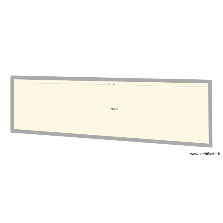 eus. Plan de 1 pièce et 71 m2