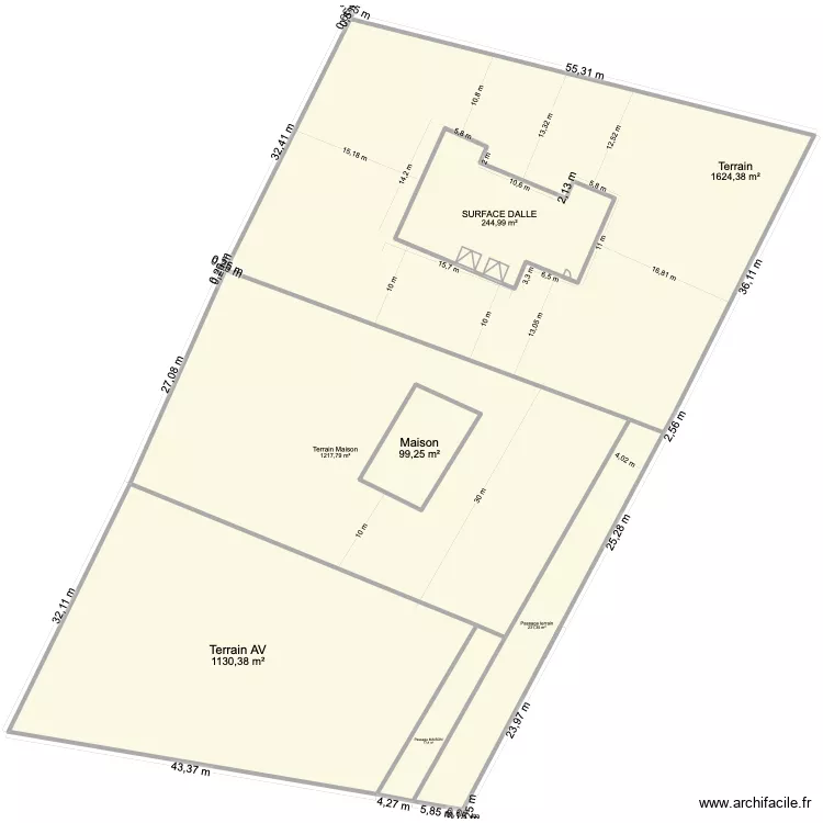 CADASTRE 3 IMPRESSION 1 AVEC OUVERTURES. Plan de 7  et 4999 m²