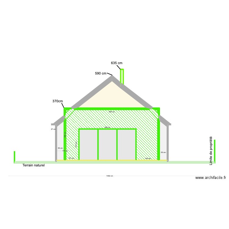 Plan facade Est. Plan de 10 pièces et 28 m2