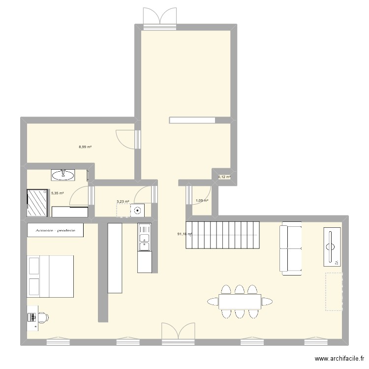 Adam Natacha. Plan de 6 pièces et 110 m2