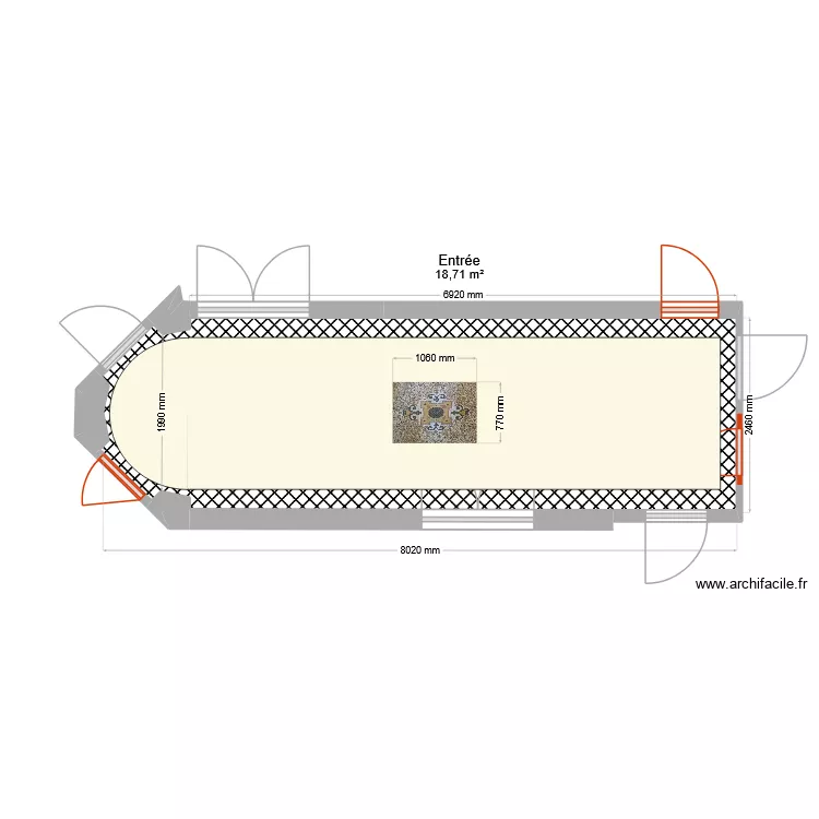 135 Raspail 5e Terrazzo Entrée. Plan de 4 Pièces et 19 m² 135 Raspail 5e Terrazzo Entrée. Plan de 4 Pièces et 19 m²