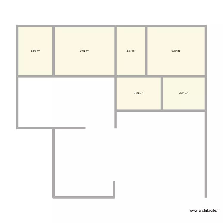 projet 2. Plan de 6 Pièces et 39 m²