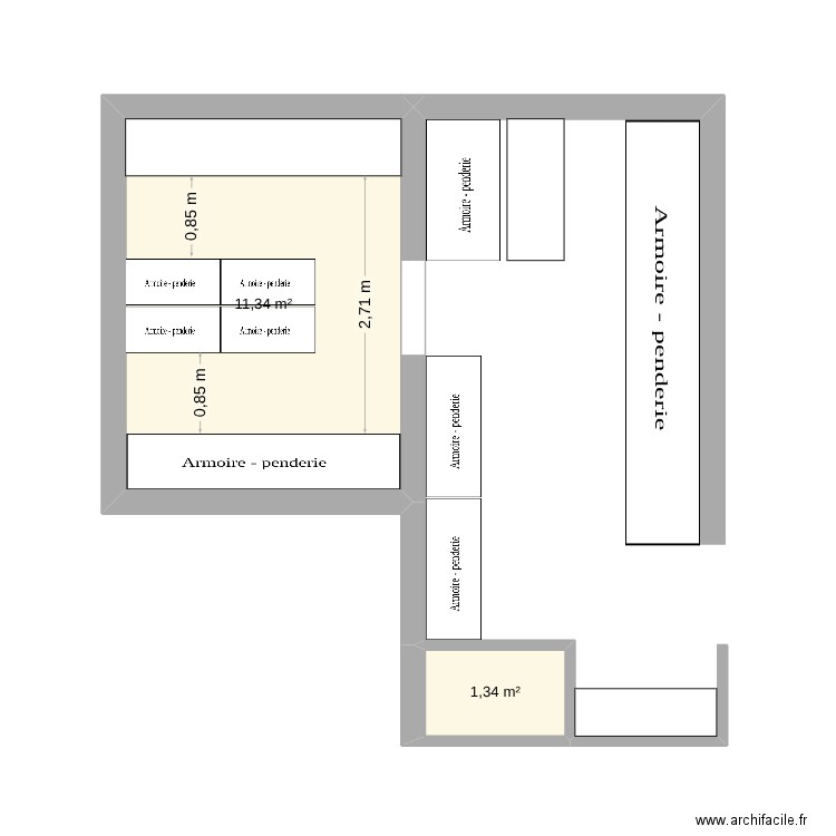 RESERVE 7. Plan de 2 pièces et 13 m2