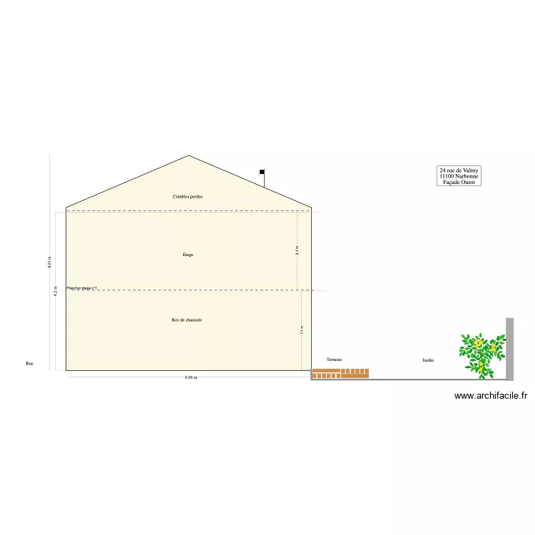 Face Ouest 1. Plan de 