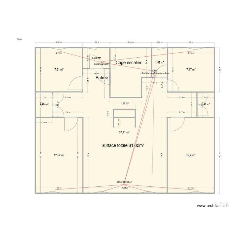 SCI Family Electricité. Plan de 11 pièces et 91 m2
