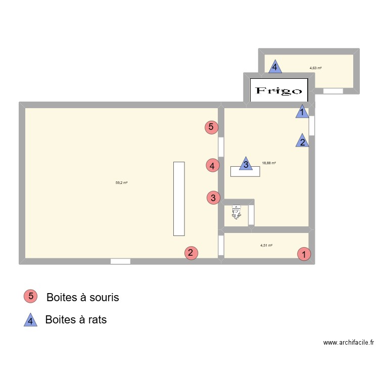 KURT DURSUM. Plan de 6 pièces et 91 m2