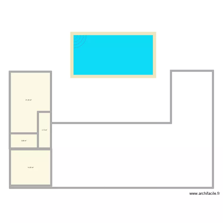 NGAPAROU. Plan de 4 pièces et 43 m²