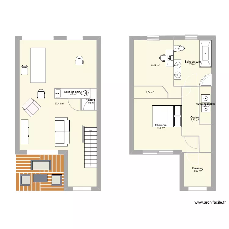Maude. Plan de 10 et 80 m² Maude. Plan de 10 et 80 m²