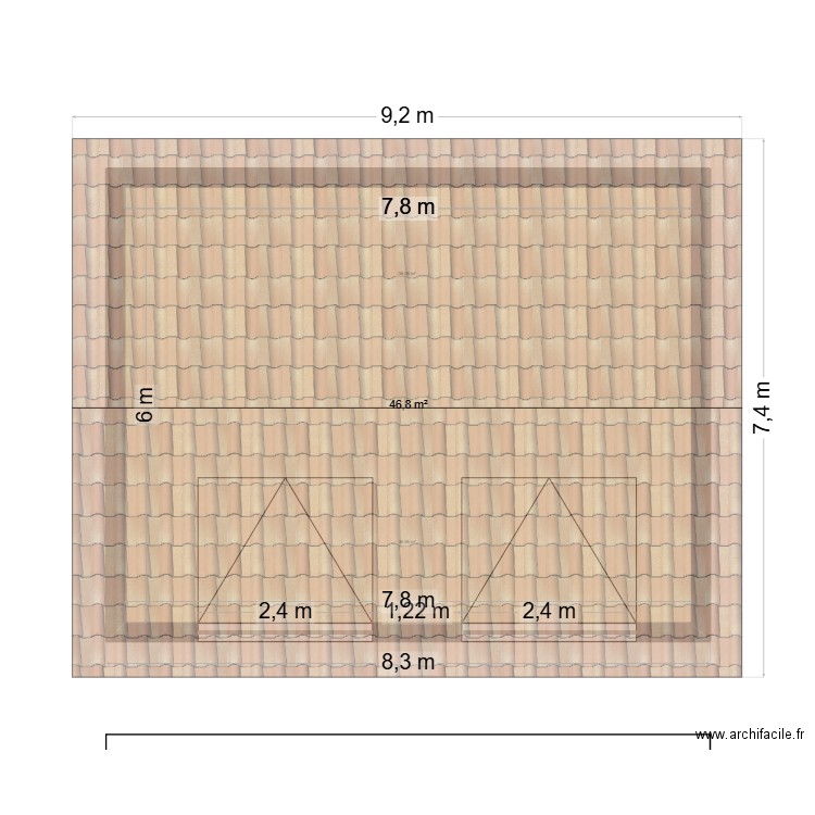 Garage. Plan de 1 pièce et 47 m2