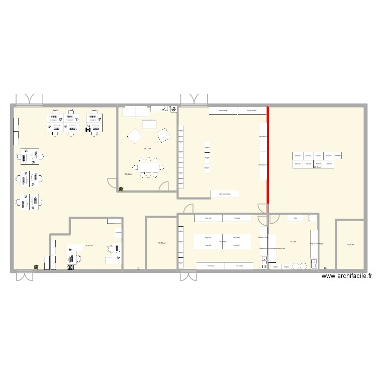 Nouveaux atelier-5. Plan de 8 pièces et 413 m2