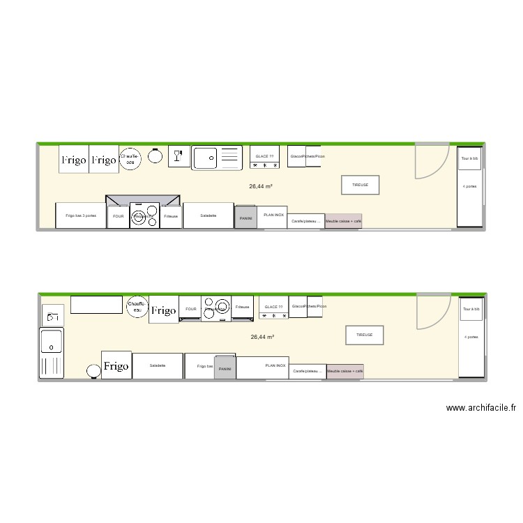 Cambuse 2.0. Plan de 2 pièces et 53 m2