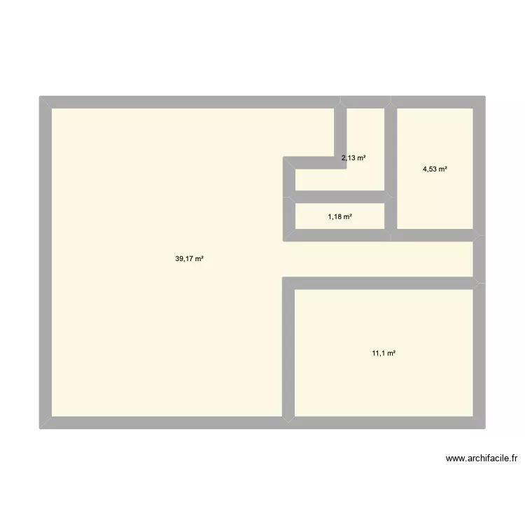 plan. Plan de 5  et 58 m²