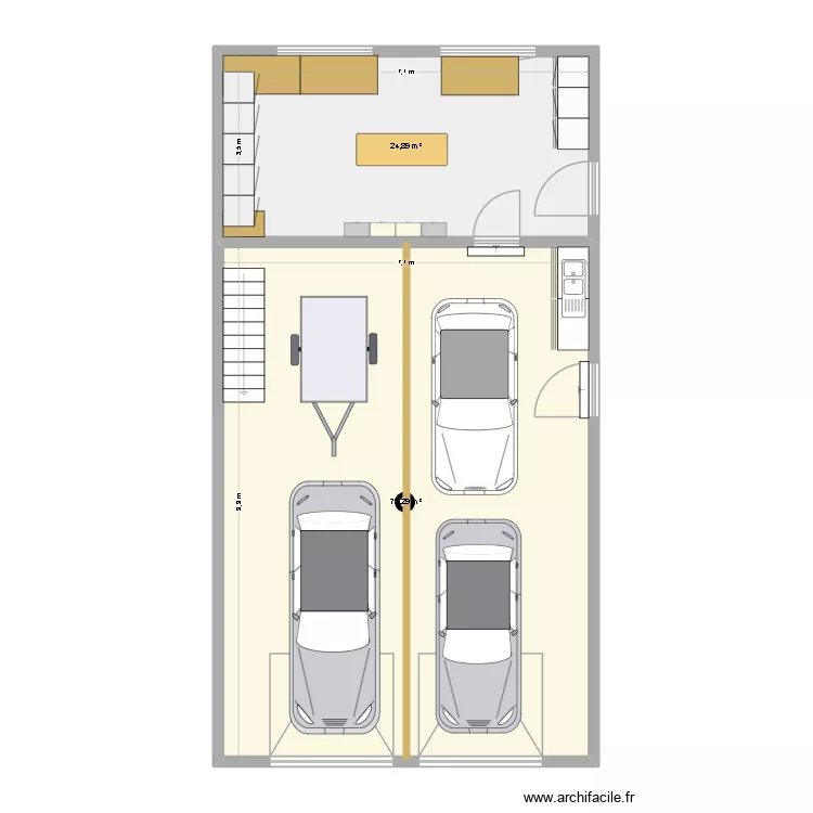 atelier et garage Braud VF. Plan de 2  et 95 m²