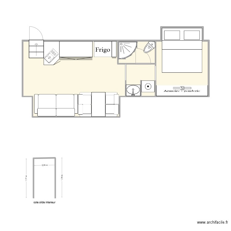 dynamax. Plan de 4 pièces et 24 m2