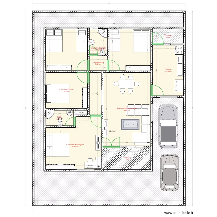 PLAN SONGON 2. Plan de 12 pièces et 186 m2