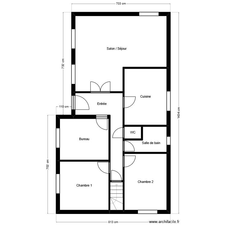 Semonin. Plan de 14 pièces et 206 m2