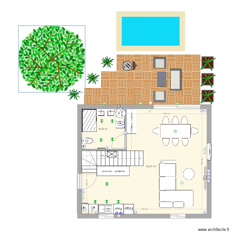 Appartement jessica. Plan de 7 pièces et 92 m2