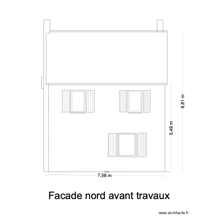 facade nord avant travaux erquy. Plan de 