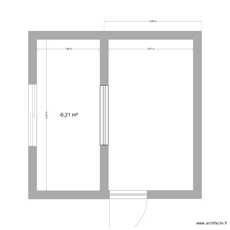 pigeonnier. Plan de 1 pièce et 8 m2