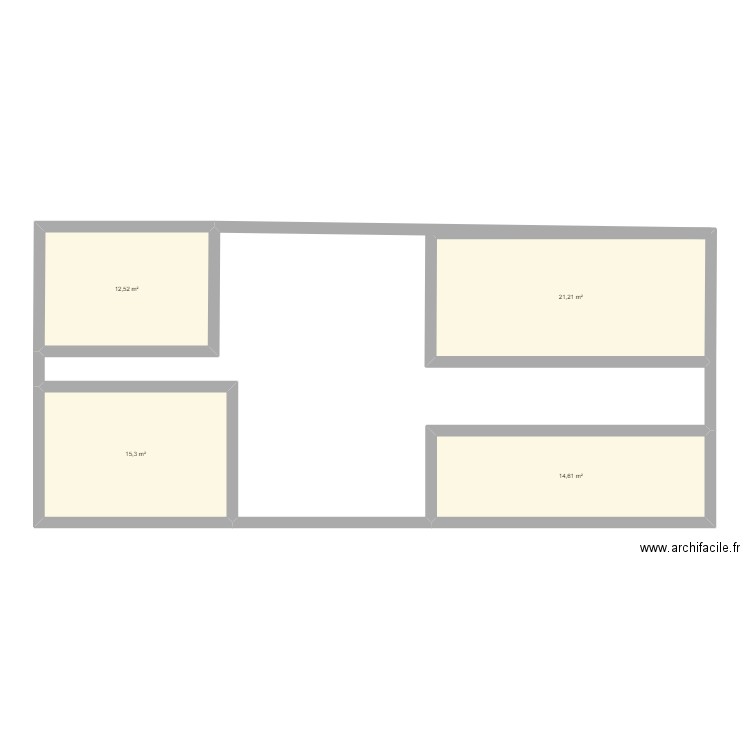 MAISON. Plan de 4 pièces et 64 m2