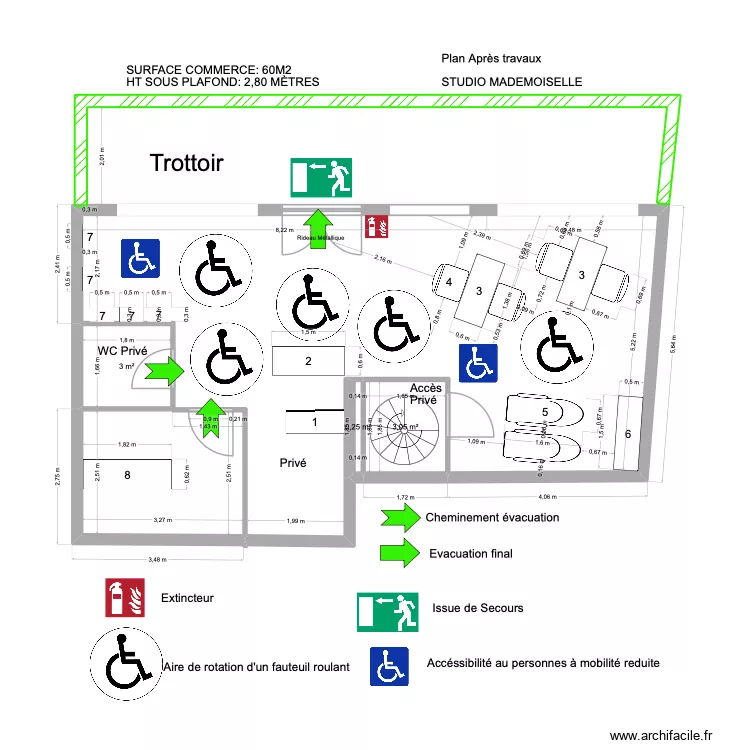 nouveau de janvier 2026. Plan de 3 pièces et 6 m²