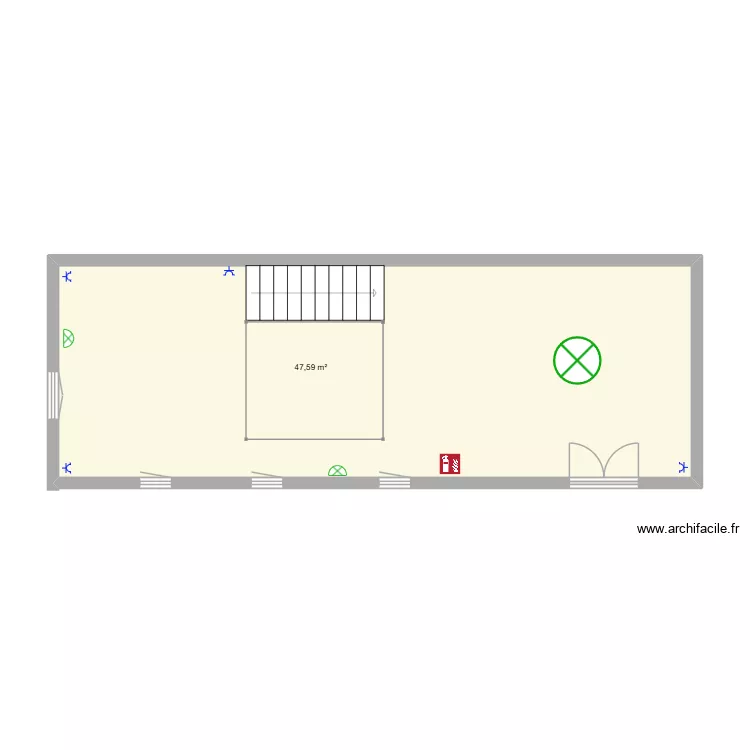 ETAGE LE LITTLE. Plan de 1  et 48 m²