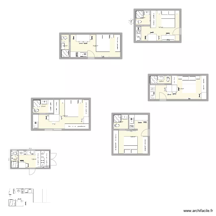 Studios. Plan de 