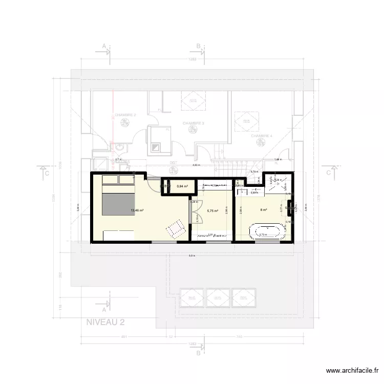 Jourdan First floor. Plan de 6 et 28 m² Jourdan First floor. Plan de 6 et 28 m²