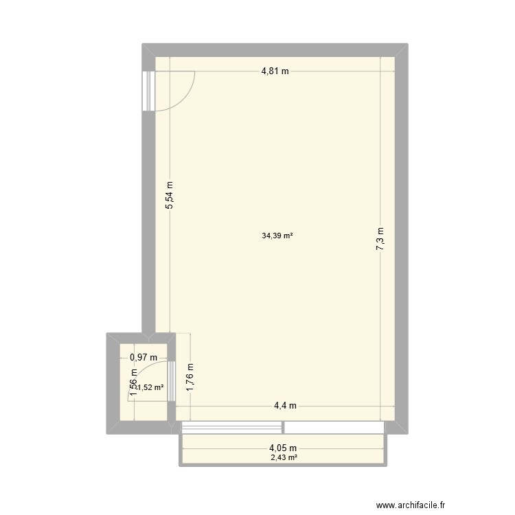 SAINT SELVE. Plan de 3 pièces et 38 m2