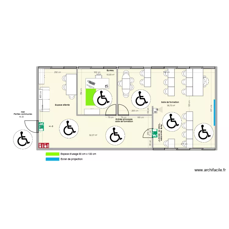 8-C PLAN DE L'EXISTANT AVEC ESPACE DE ROTATION. Plan de 8-C PLAN DE L'EXISTANT AVEC ESPACE DE ROTATION. Plan de