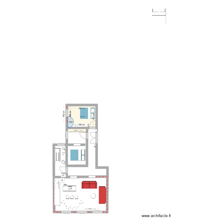 Tresor 6. Plan de 3 pièces et 67 m2