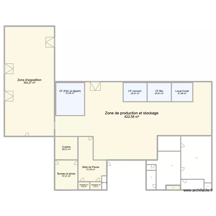 Plan Gennevilliers. Plan de 17  et 1284 m²