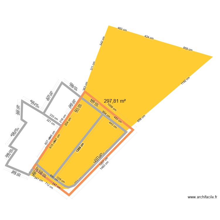 cadastre cote. Plan de 1 pièce et 47 m2