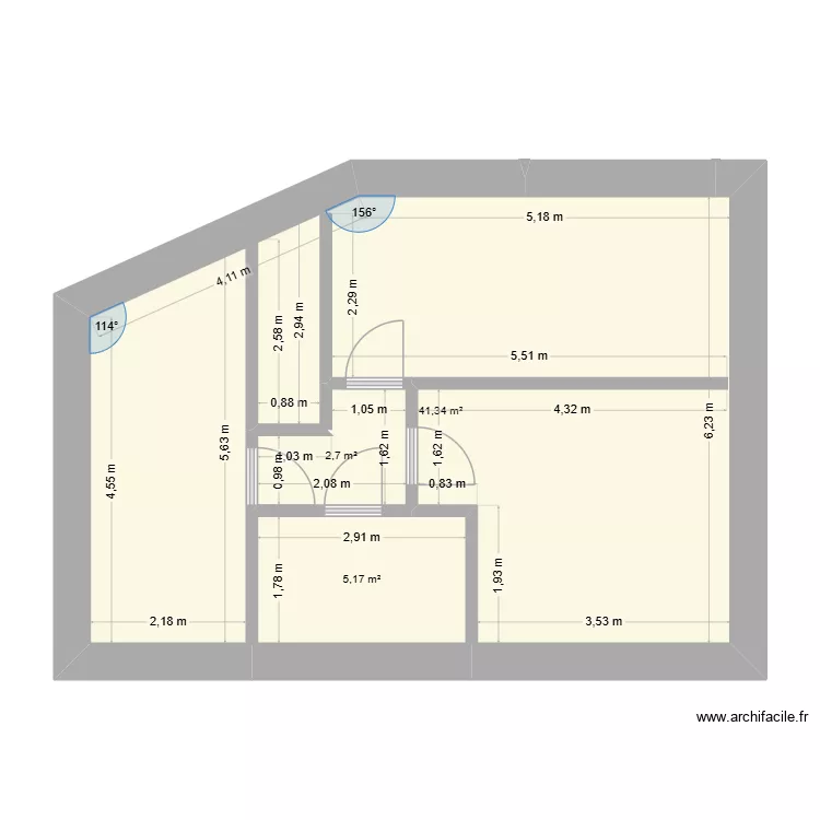 HAUT CANDE2. Plan de 3  et 49 m²