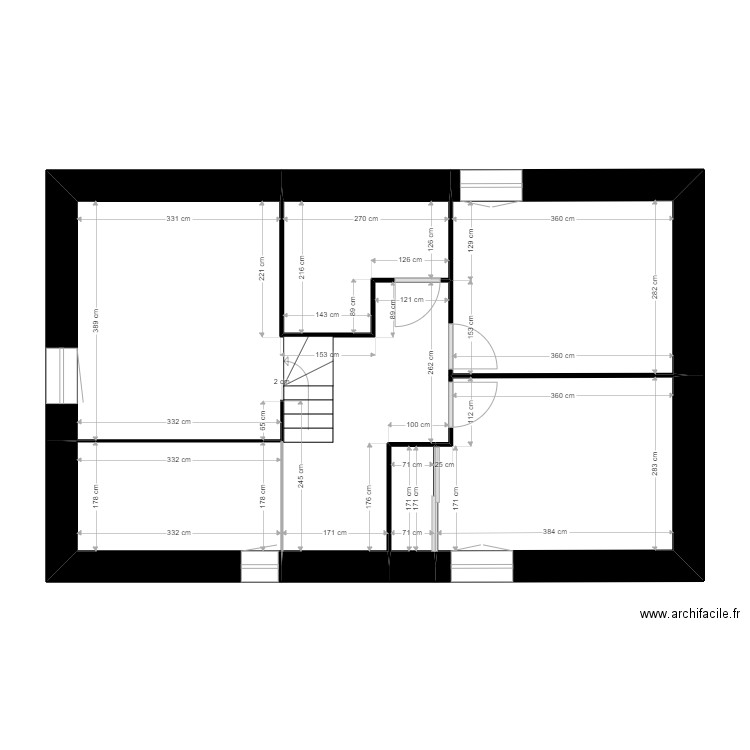 GOGUET. Plan de 9 pièces et 60 m2