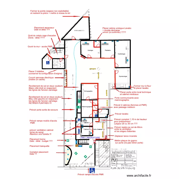 Rez-de-chauss&eacute;. Plan de 