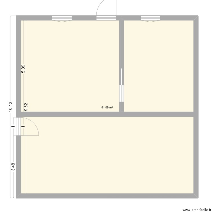 PLAN MAIRIE. Plan de 1 pièce et 91 m2