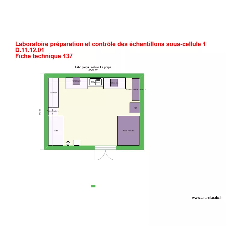labo pr&eacute;paration et controle &eacute;chantillon ss cellule 1 V1. Plan de 