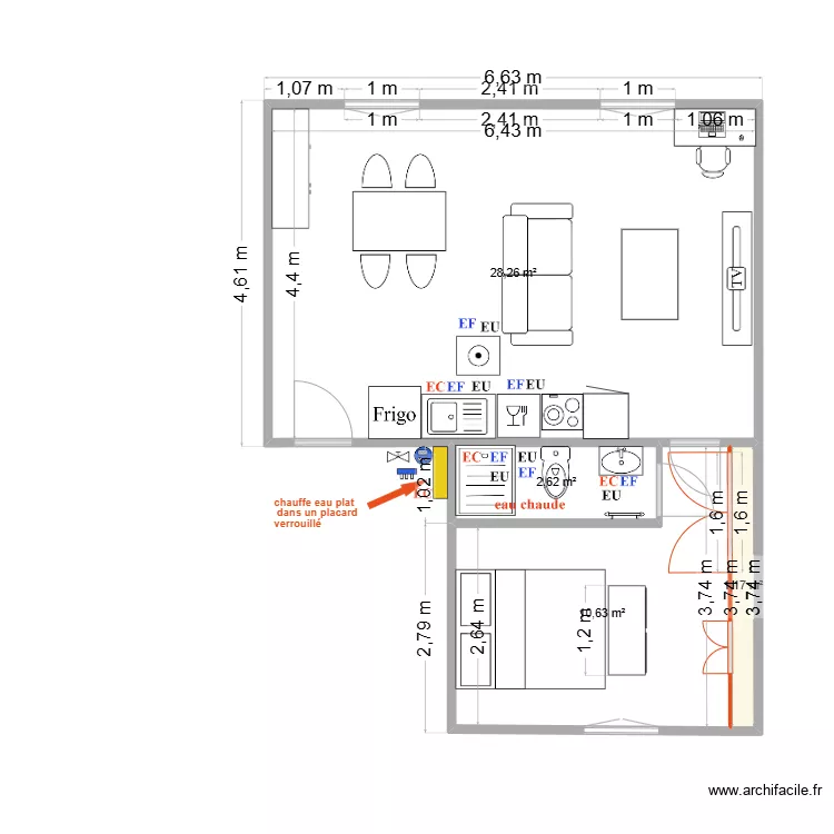 Thuillat T2 1er Projet Plomb V0. Plan de Thuillat T2 1er Projet Plomb V0. Plan de