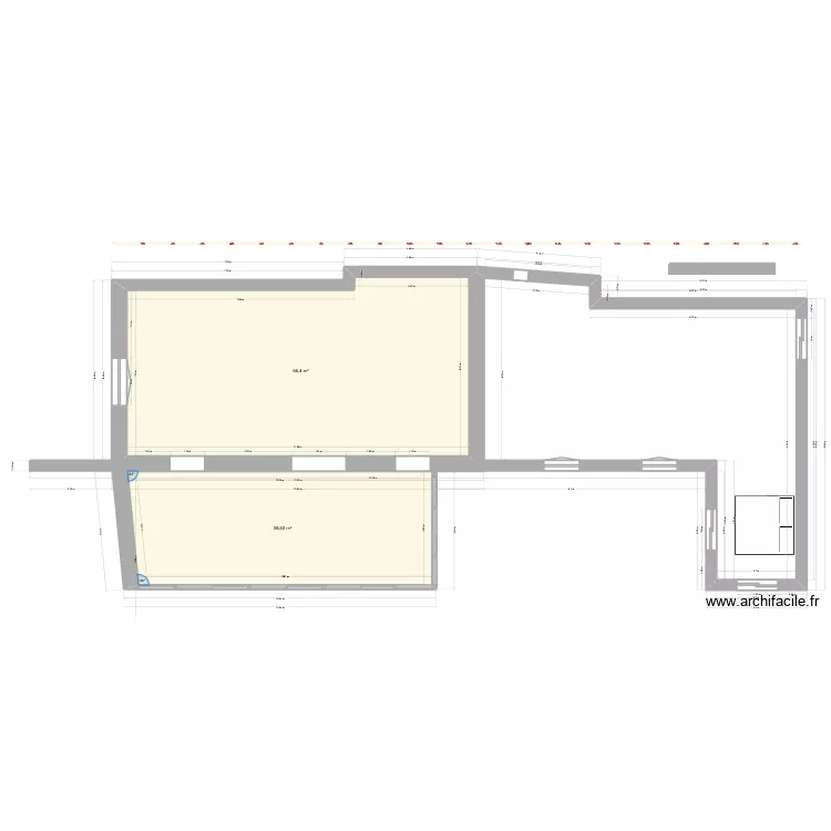 maison. Plan de 2 et 105 m² maison. Plan de 2 et 105 m²