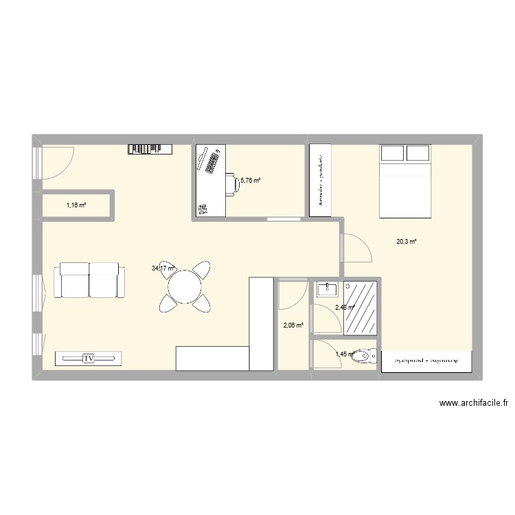 Mathieu LAM. Plan de 7 pièces et 67 m2