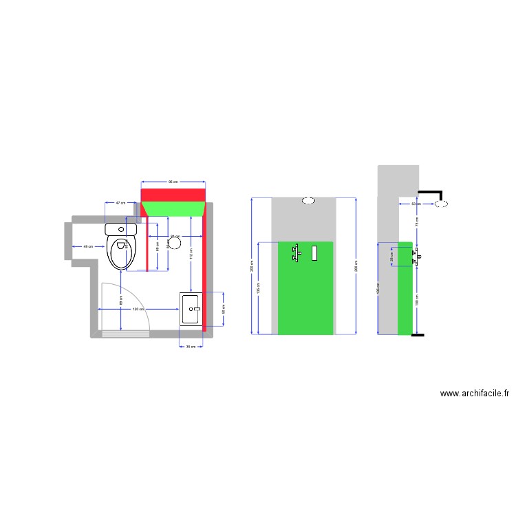 Salle de douche. Plan de 0 pièce et 0 m2