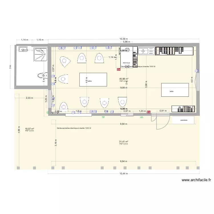 la cabane. Plan de 3  et 87 m²