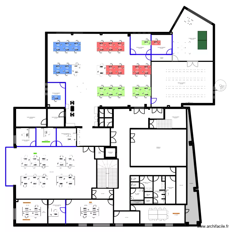 Albi Soult - R&eacute;partition des surfaces. Plan de 108  et 1985 m²