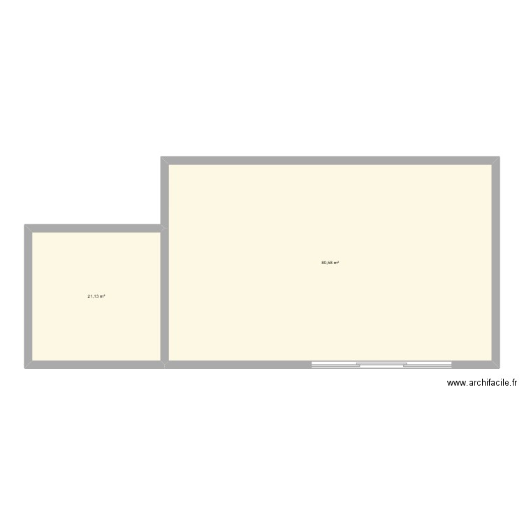 Maison de campagne. Plan de 2 pièces et 102 m2